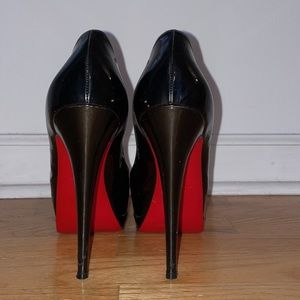 Christian Louboutin Black Patent Leather Peep-toe